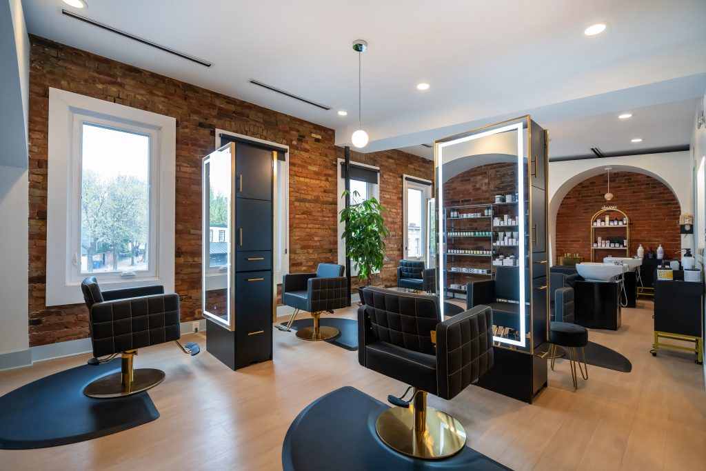 Mane Street Georgetown Interior Photo Session. (Joy Asico-Smith / Asico Photo) Welcome Mane Street Georgetown, the newest hair salon and hair parlour in Georgetown, Washington DC. Led by Kimberly Christoph, offering premium services like hair cuts, dimensional balayage techniques, foil highlights, hair color, davines treatments, and more. Hair and beauty salon, haircut, barbershop.